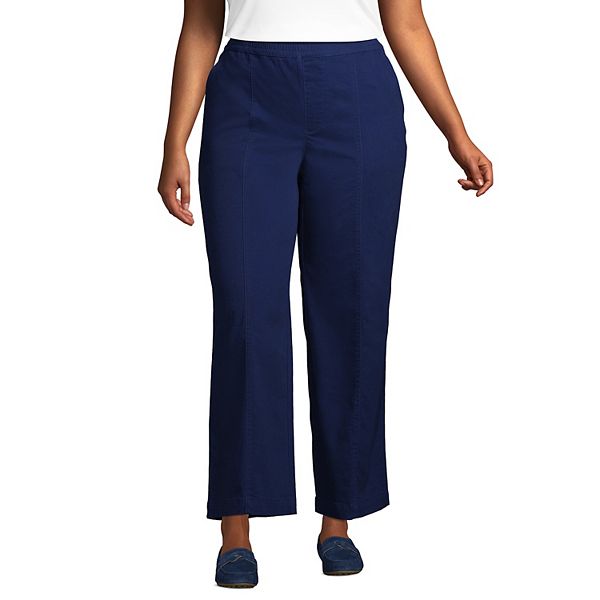 Plus Size Lands' End MidRise PullOn WideLeg Chino Ankle Pants