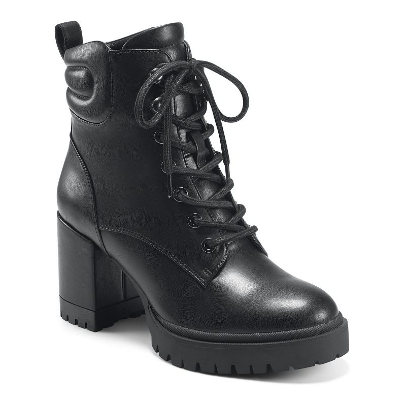 Aerosoles Esen Womens Block Heel Combat Boots, Size: 5, Black