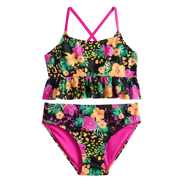 Girls Kids Tankini Set Swimwear Bikini Skirt Swimsuit Swimming Costume Age 0-16Y 