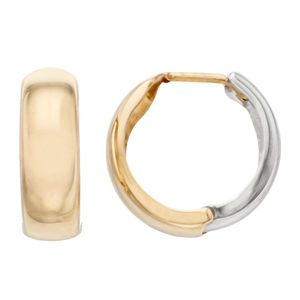 14k Two-Tone Gold Hoop Earrings