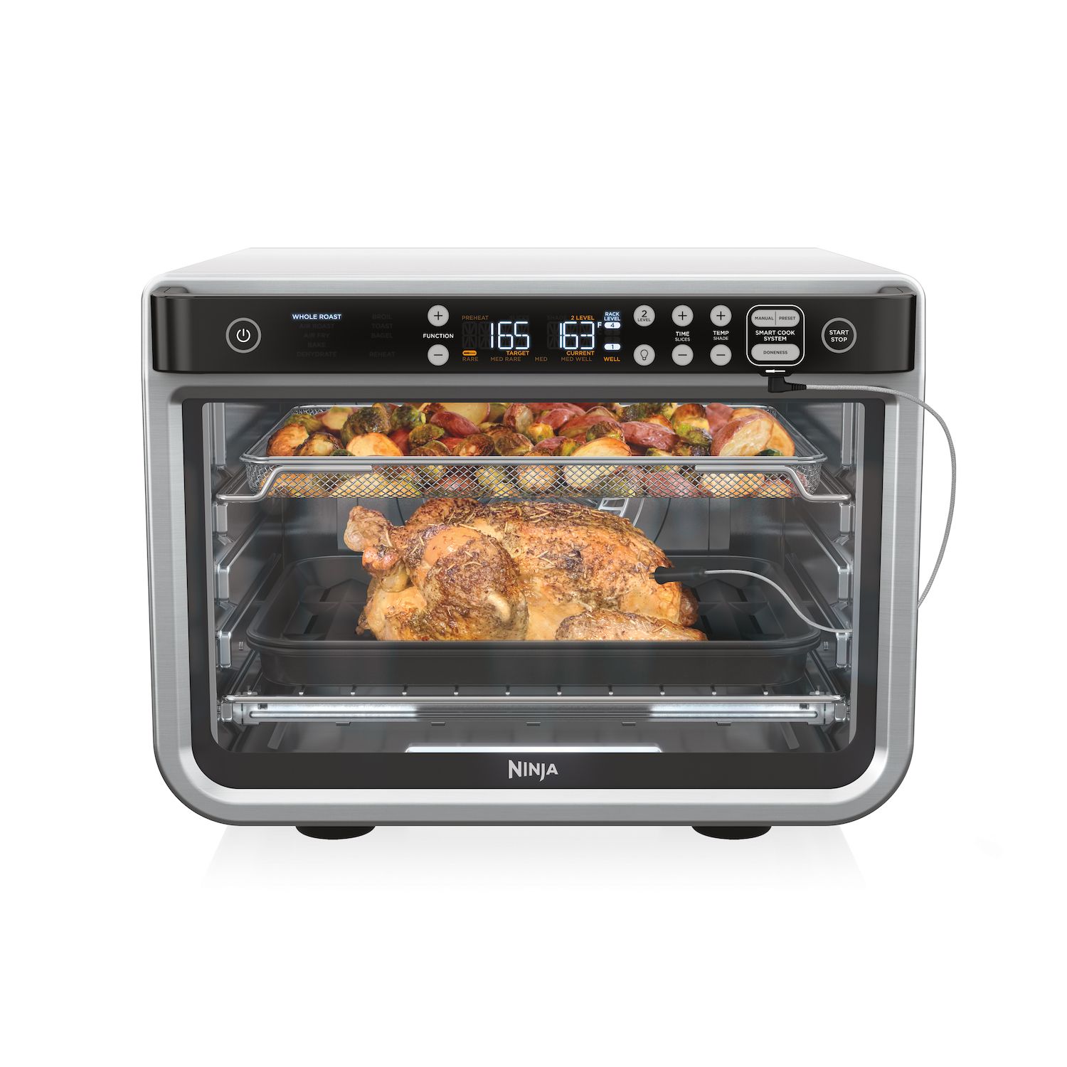 Homcom Air Fryers 4Qt, 4-in-1 Hot Oven with Air Fry, Roast, Broil, Crisp,  Bake Function, Digital Touchscreen, 60