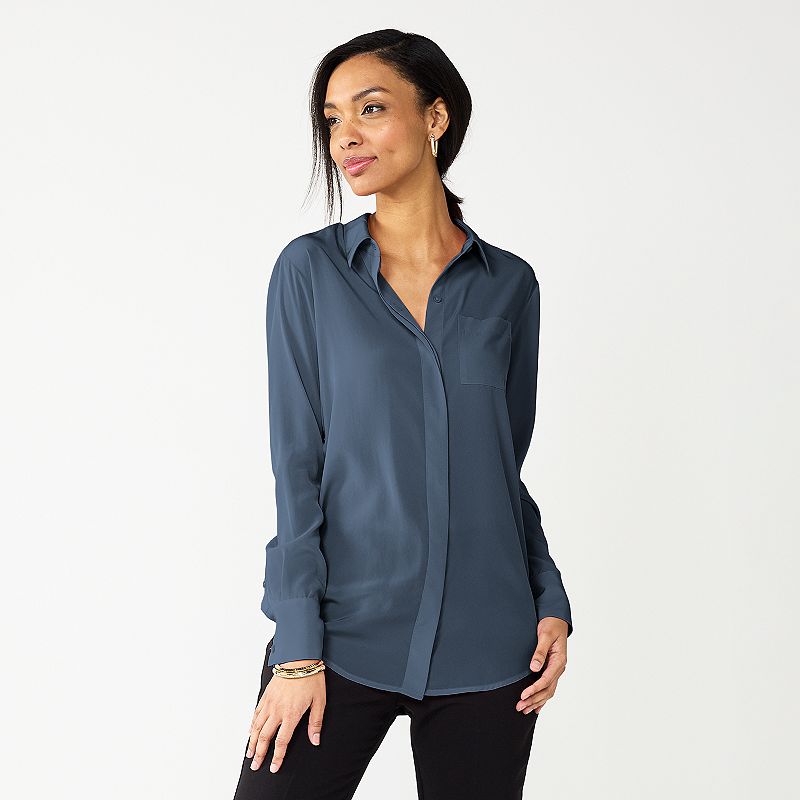 Women's Nine West Drapey Button Down Shirt