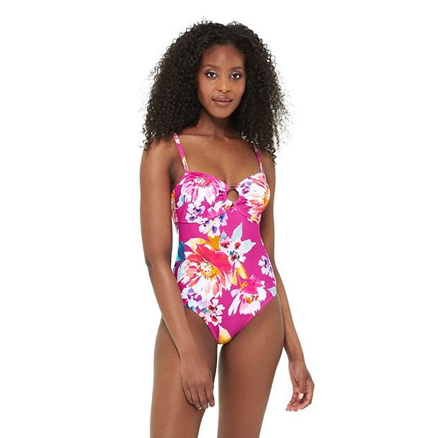 Women's Freshwater Floral One-Shoulder One-Piece Swimsuit