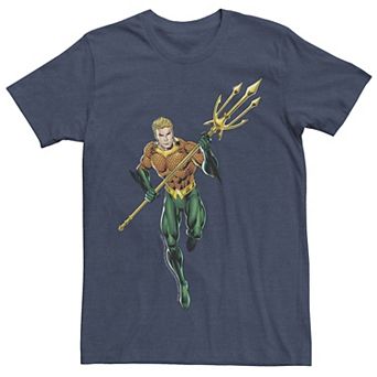 Men's Justice League Aqua Man Aqua Asset Poster Tee