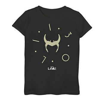 Girls 7-16 Marvel Loki Clock Helmet Graphic Tee