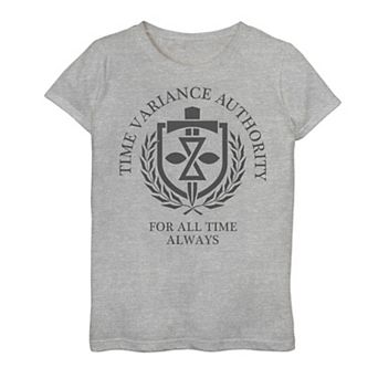 Girls 7-16 Marvel Loki Time Variance Authority Crest V2 Tee