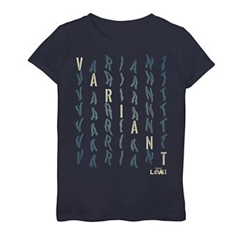 Girls 7-16 Marvel Loki Variant Wavy Text Stack Tee