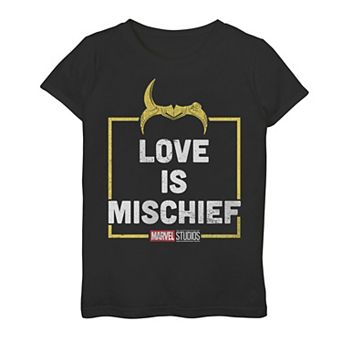 Girls 7-16 Marvel Loki Love Is Mischief Graphic Tee