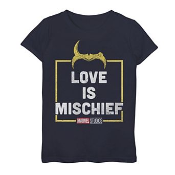Girls 7-16 Marvel Loki Love Is Mischief Graphic Tee
