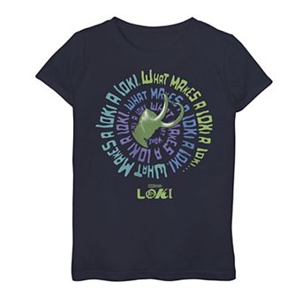 Girls 7-16 Marvel Loki Spiral Quote Graphic Tee