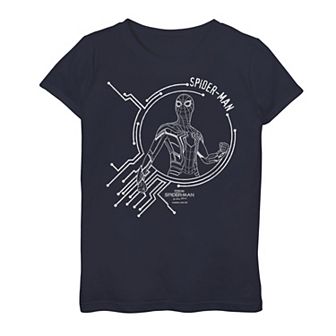 Girls 7-16 Marvel Spider-Man No Way Home Spider-Man White Tech Logo Graphic Tee