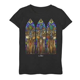 Girls 7-16 Marvel Loki Protect And Preserve Stained Glass Graphic Tee