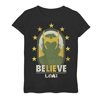 Girls 7-16 Marvel Loki Green And Gold Tee