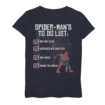Girls 7-16 Marvel Spider-Man No Way Home Spidey To-Do List Graphic Tee