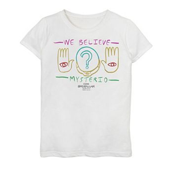 Girls 7-16 Marvel Spider-Man No Way Home Mysterio We Believe Palm Logo Graphic Tee
