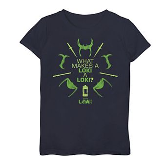 Girls 7-16 Marvel Loki What Makes a Loki Quote Graphic Tee