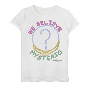 Girls 7-16 Marvel Spider-Man No Way Home Mysterio We Believe Logo Graphic Tee