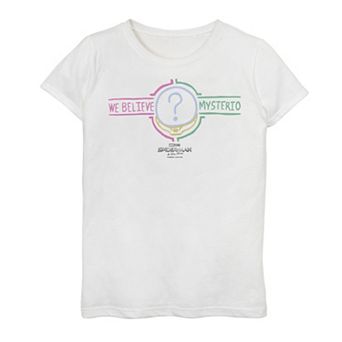 Girls 7-16 Marvel Spider-Man No Way Home Mysterio We Believe Banner Graphic Tee