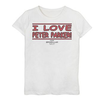 Girls 7-16 Marvel Spider-Man No Way Home I Love Peter Parker Banner Graphic Tee