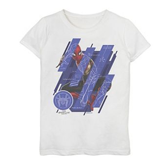 Girls 7-16 Marvel Spider-Man No Way Home Spider-Man Schematic Panels Graphic Tee