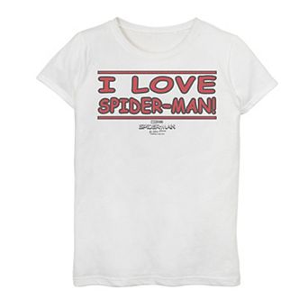 Girls 7-16 Marvel Spider-Man No Way Home I Love Spider-Man Banner Graphic Tee