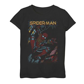 Girls 7-16 Marvel Spider-Man No Way Home Web Slinging Cover Graphic Tee