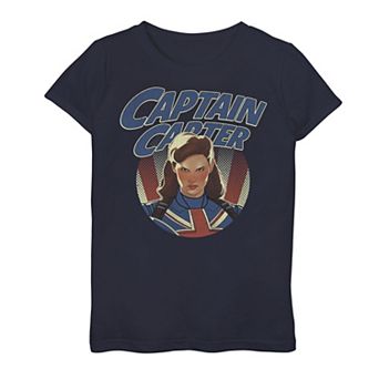 Girls 7-16 Marvel What If Captain Carter Mug Shot Graphic Tee