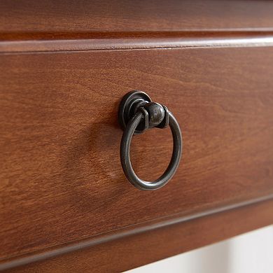 Leick Furniture Two-Drawer Pecan Coastal Hall Console / Sofa Table with Shelf