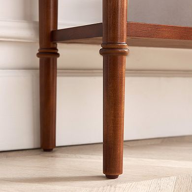 Leick Furniture Two-Drawer Pecan Coastal Hall Console / Sofa Table with Shelf