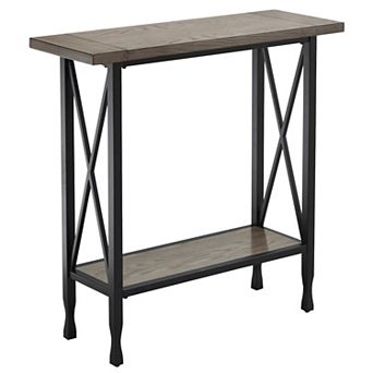 Leick Furniture Chisel & Forge X-Design Wood & Metal Hall Console