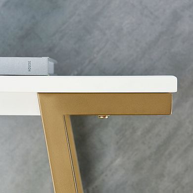 Leick Furniture Mixed Metal & Wood Hall Console Sofa Table