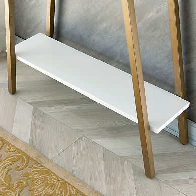 Leick Furniture Mixed Metal & Wood Hall Console Sofa Table