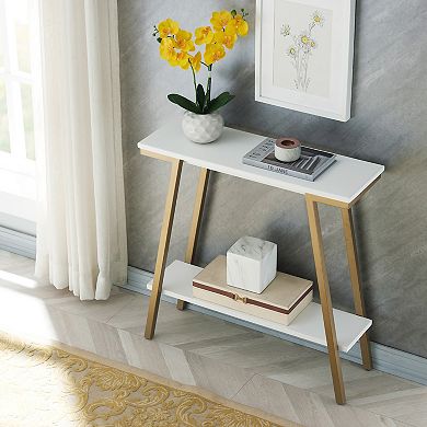 Leick Furniture Mixed Metal & Wood Hall Console Sofa Table