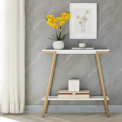 Leick Furniture Mixed Metal & Wood Hall Console Sofa Table