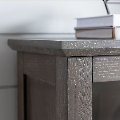 Distressed Entryway 1-Door Curio Storage Cabinet