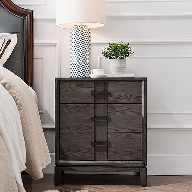 Leick Furniture Recessed Drawer & Bottom Door Nightstand Side Table