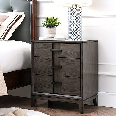 Leick Furniture Recessed Drawer & Bottom Door Nightstand Side Table