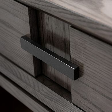 Leick Furniture Oak Recessed Drawer Nightstand Side Table