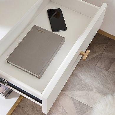 Leick Furniture Claudette Wood & Metal One-Drawer Nightstand Side Table