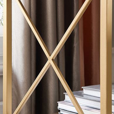 Leick Furniture Claudette Wood & Metal One-Drawer Nightstand Side Table
