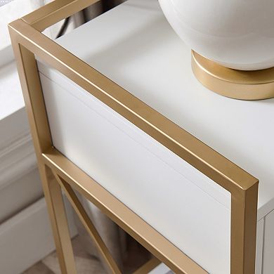 Leick Furniture Claudette Wood & Metal One-Drawer Nightstand Side Table