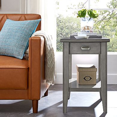 Leick Furniture One-Drawer Side Table with Shelf