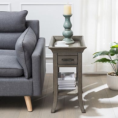 Leick Furniture One-Drawer Traditional Tray Edge Side Table