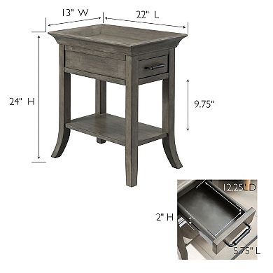 Leick Furniture One-Drawer Traditional Tray Edge Side Table