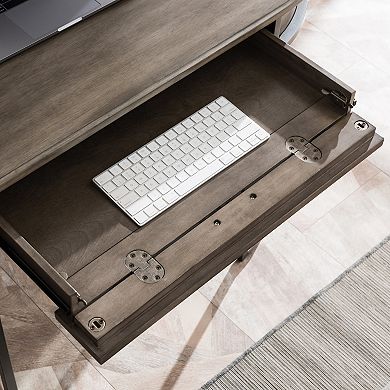 Leick Furniture Oval Metal Leg Desk / Vanity with Drop-Front Keyboard Drawer