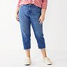 Plus Size Sonoma Goods For Life® Premium Rolled Girlfriend Jeans