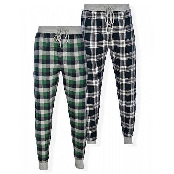 Men's Hanes 2pack Plaid Flannel Jogger Pajama Pants