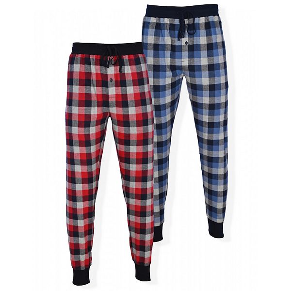 Men's Hanes 2-pack Plaid Flannel Jogger Pajama Pants
