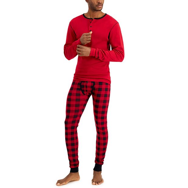 Men's Hanes Henley & Long John Pants Pajama Set