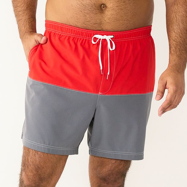 Men's Big & Tall Sonoma Goods For Life® Colorblock Swim Trunks